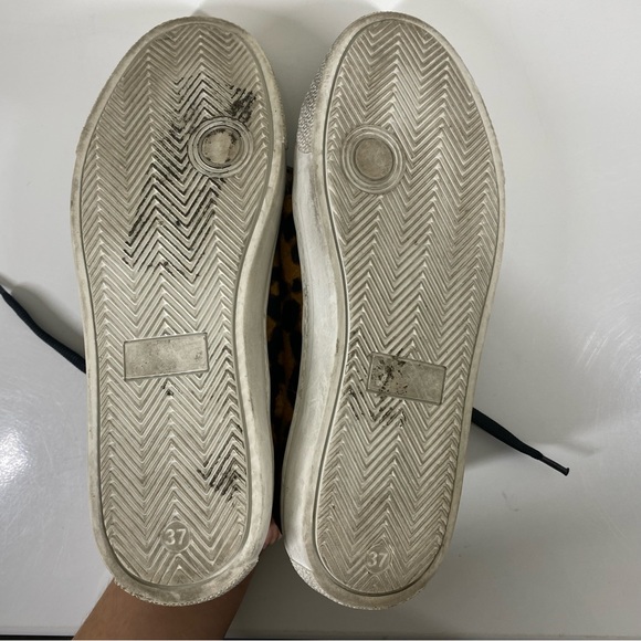 Veronica Beard Distressed Sami Leopard Calf Hair Suede Sneakers - Picture 9 of 11